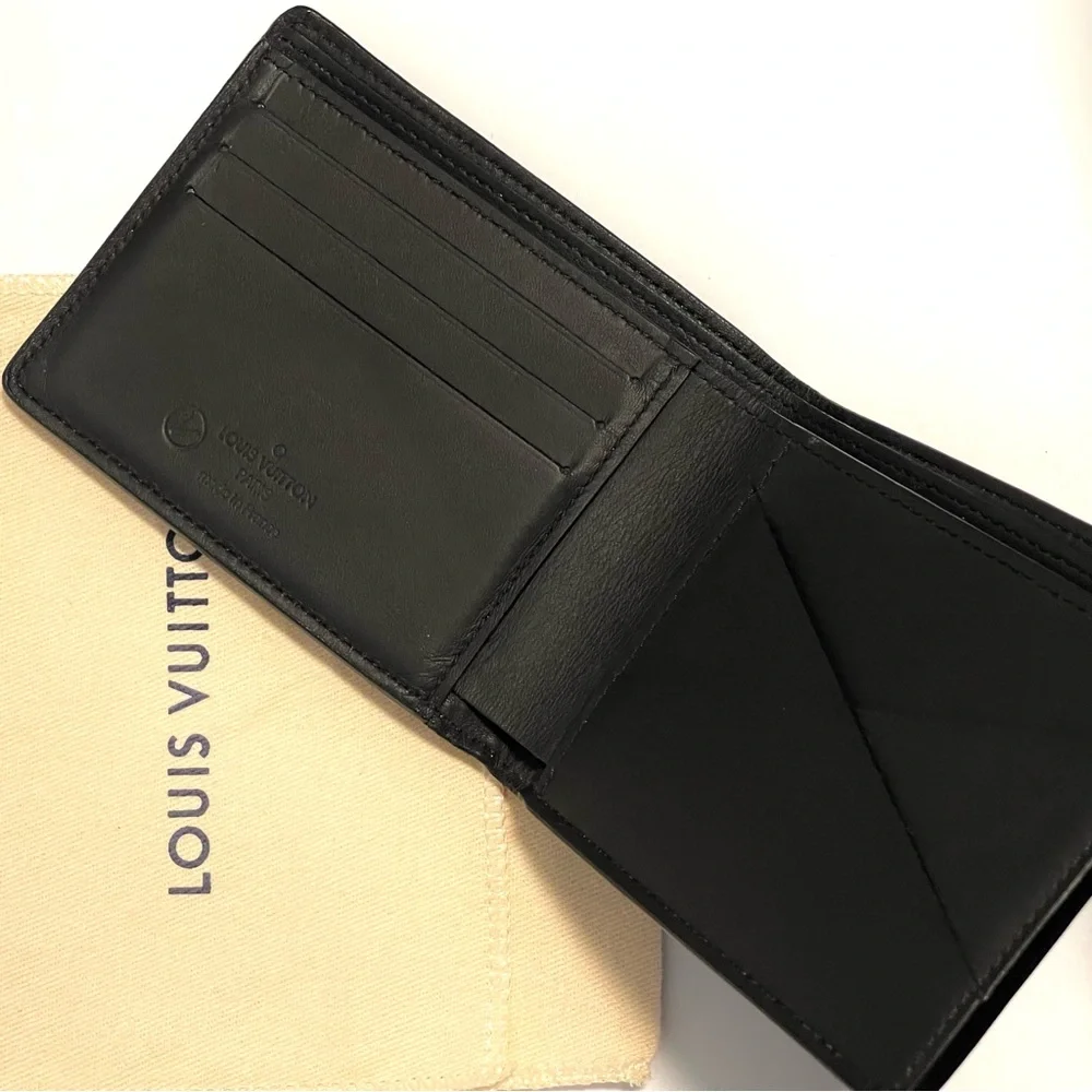 Louis Vuitton Metallic Damier Infini Onyx Silver Leather Multiple Wallet